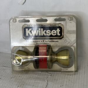 Kwikset Security Polished Brass Keyed Entry Door Knob Lock Lockset New & Sealed